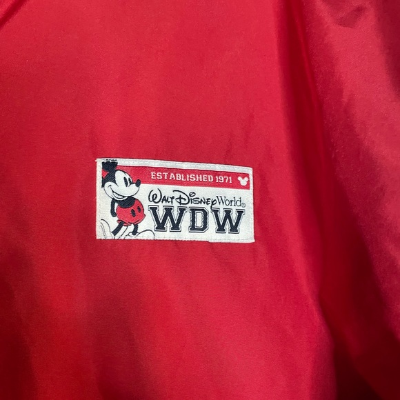 WDW Walt Disney World Unisex Hooded Windbreaker Jacket Red Size XL - Picture 3 of 13